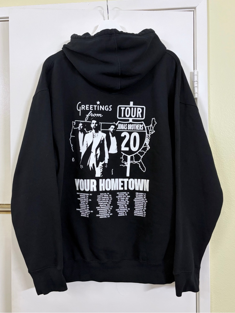 Jonas Brothers Greetings From Your Hometown Tour Hoodie Black XL Official Merch